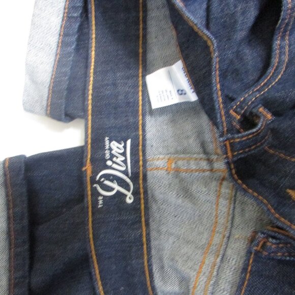 Old Navy Denim Shorts 8 Bermuda Blue Roll Cuff Hem - Picture 16 of 16